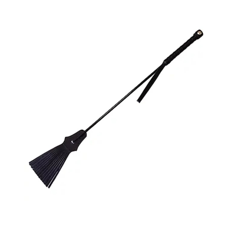 (image for) Leather Tasselled Riding Crop Black