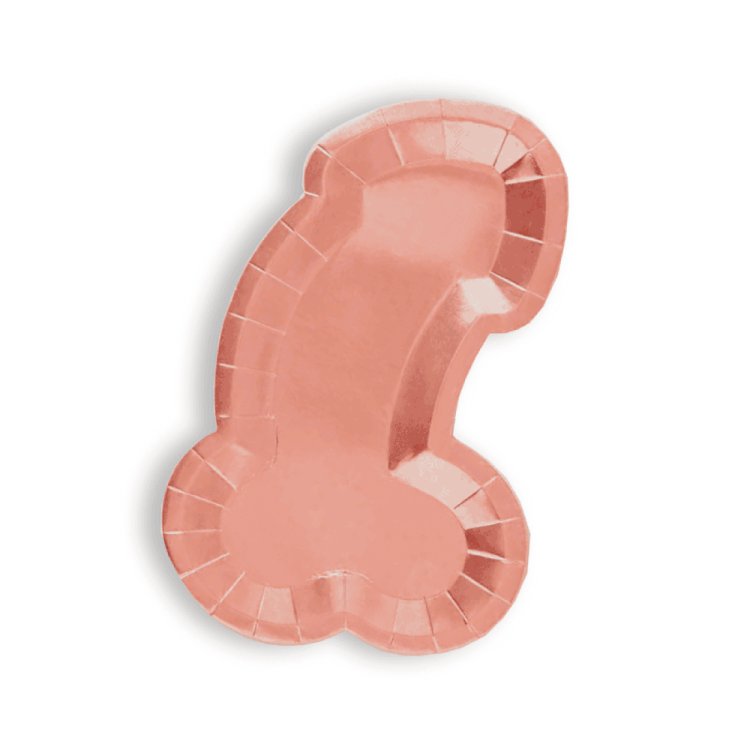 (image for) Glitterati Penis Shaped Rose Gold Plates - 8pc