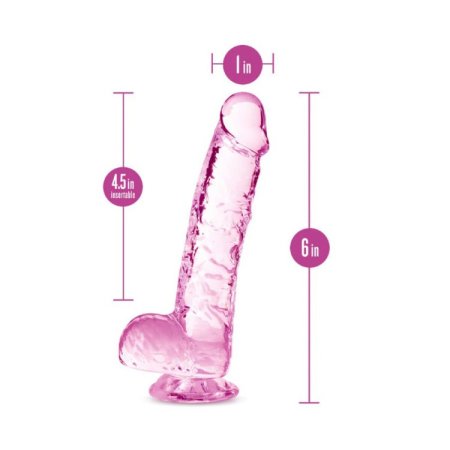 (image for) Naturally Yours - 6" Crystalline Dildo - Rose