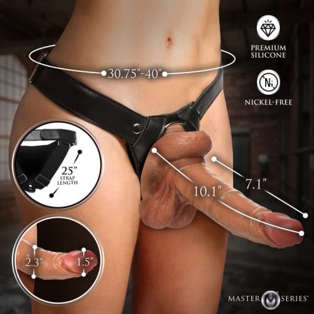 (image for) 9" Silicone Dildo with Harness