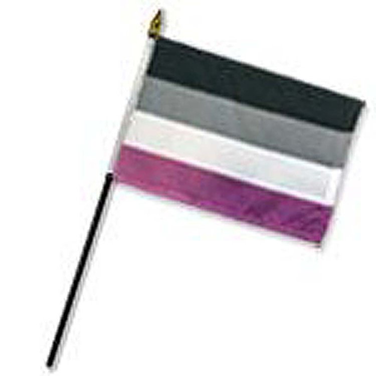 (image for) Asexual 4\" x 6\" Stick Flag