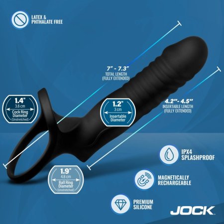(image for) Double Thrust Thrusting & Vibrating Double Penetration C-Ring w/ Remote