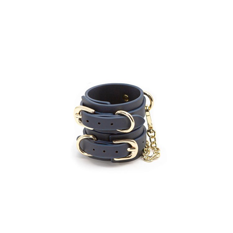 (image for) Bondage Couture Wrist Cuffs - Navy Blue