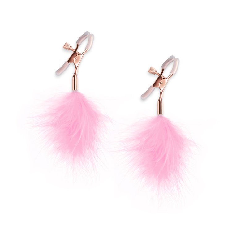 (image for) Bound Nipple Clamps - F1 - Pink Feather