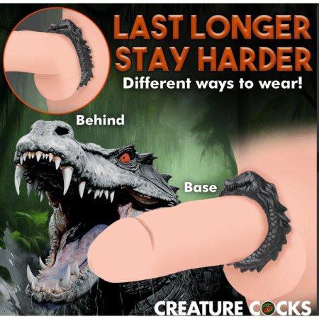 (image for) Black Caiman Silicone Cock Ring