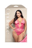 (image for) Crotchless teddy with split pearl string cups, cut-out back and adjustable pearl g-string in shimmer lace