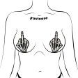 (image for) Middle Finger Skeleton Hand Pasties Glow in the Dark White & Black Boney Hand