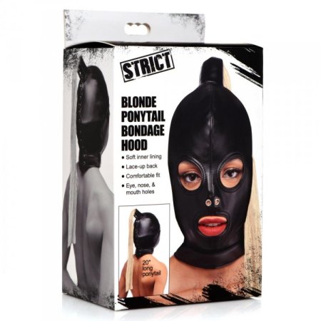 (image for) Ponytail Bondage Hood w 20" Blonde