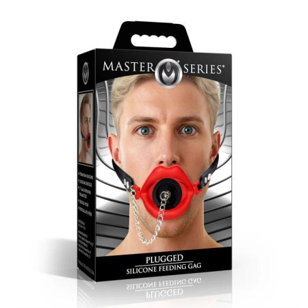 (image for) Plugged Silicone Feeding Gag - Red