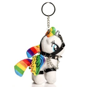 Prism Pearl Bondage Pony Keychain - Rainbow Prism Pearl Bondage Pony Keychain - Rainbow
