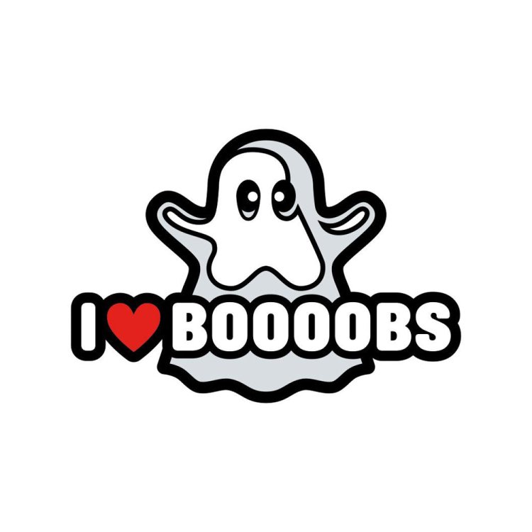 (image for) Enamel Pin: I Love Boooobs Ghost