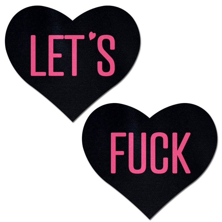(image for) Let\'s Fuck Heart Pastease - Pink on Blk
