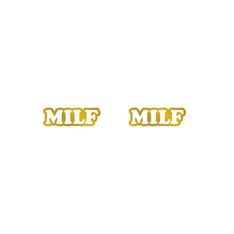 (image for) MILF Earrings - Gold & White *