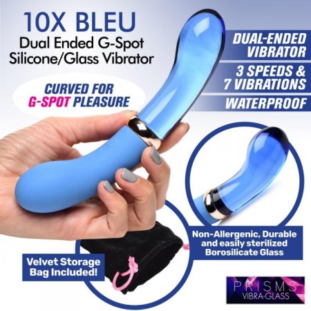 (image for) 10X Dual End G-Spot Silicone/Glass Vibe*