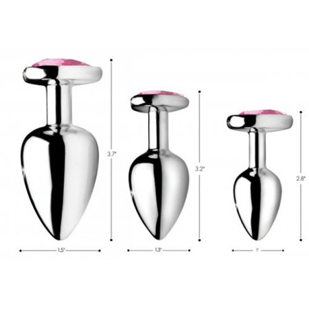 (image for) Pink Heart Gem Anal Plug Set