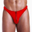 (image for) FUNDIES Unzip It Thong w/ rose petals - OS - RED