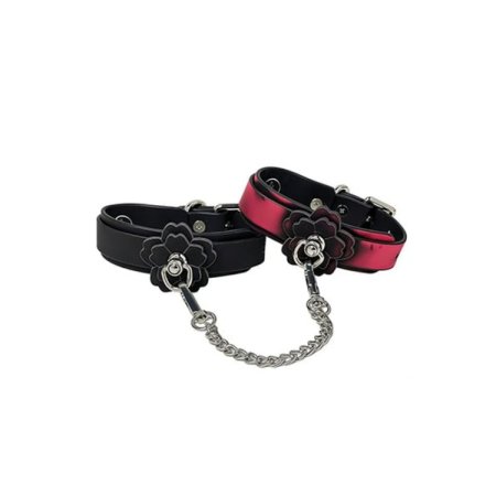(image for) HEAT TEASE - FLOWER CUFFS - BLACK/PINK