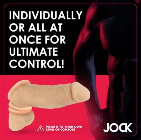 (image for) JOCK Discrete Silicon CockRing Set Light