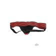 (image for) Leather Jock Strap With Stripe Black & Red Medium