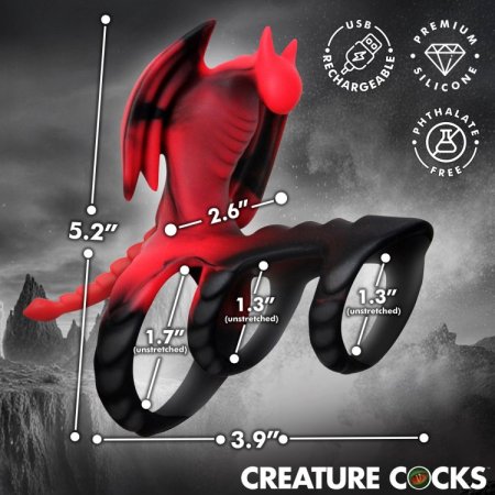 (image for) Dragon Flight Vibrating Silicone Cock Ring
