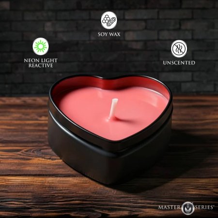 (image for) Burning Heart Blacklight Reactive Heart Drip Candle Set of 3