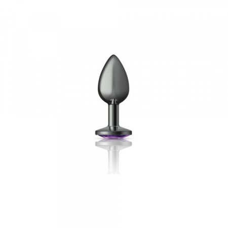 (image for) Silver Metal Plug - Round-Purple-Small