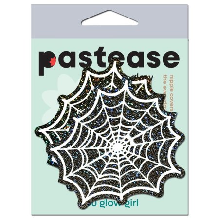 (image for) Glitter Black Glow in the Dark Spooky Spider Web Pasties