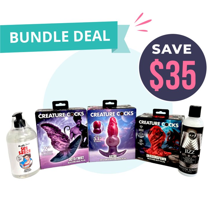 (image for) XR Brands Silicone Anal Plug + Lube Value Bundle