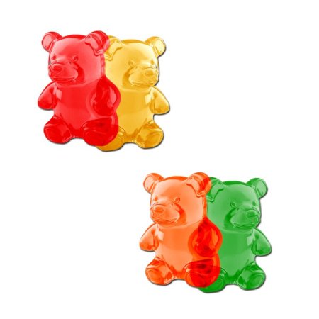 (image for) Gummy Bear Pasties in Red, Yellow, Orange & Green