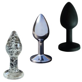 Beginner, The First Step Anal Plug Set – Glass, Metal & Silicone