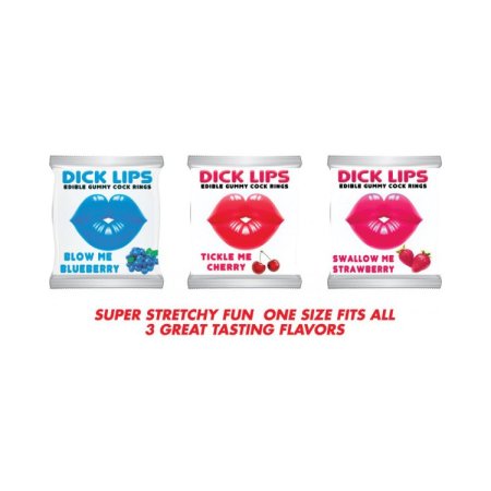 (image for) Dick Lips Edible Gummy Rings 21pc disp.