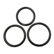 (image for) Stainless Steel 3 Piece Cock Ring Set (45/50/55mm) - Black