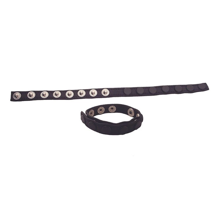 (image for) Leather Single Multi Snap Cock Strap / Silver Snap Buttons