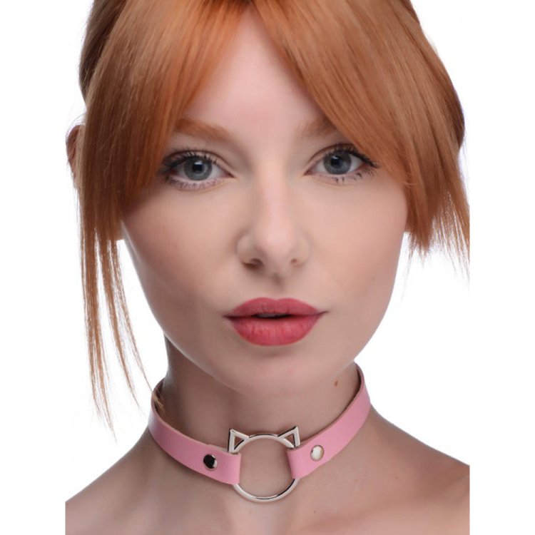 (image for) Kinky Kitty Ring Slim Choker - Pink