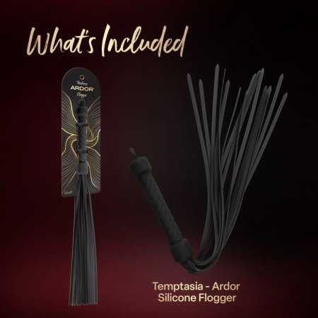 (image for) Temptasia Ardor - Silicone Flogger - Black