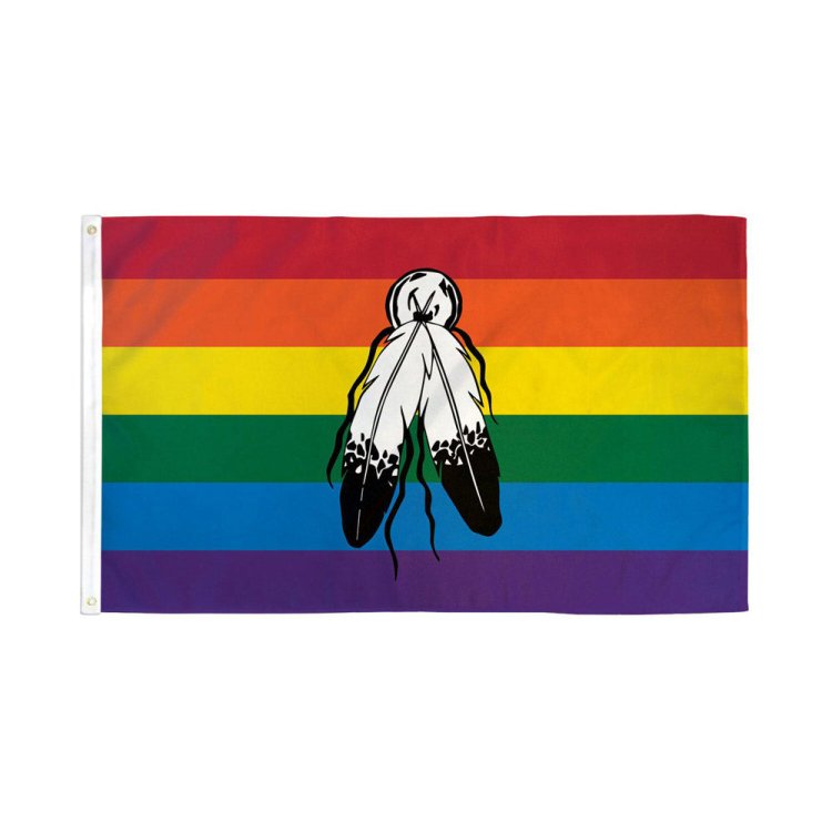 (image for) Two Spirit Rainbow Flag 3x5\' Polyester