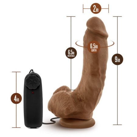 (image for) Coverboy - The Boxer - 9" Vibrating Realistic Cock - Mocha