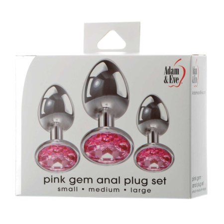 (image for) Adam & Eve Pink Gem Anal Plug Set
