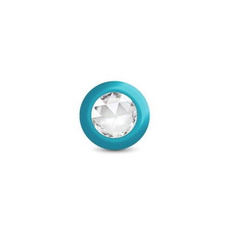 (image for) TEAL Ombre - MEDIUM Cheeky Charms Eluxe Vibrating Plug With Remote - Clear Gem