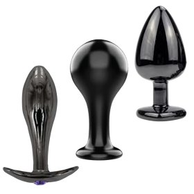 The Bad Decisions Metal Anal Plug Set – T-Bar, Round & Teardrop