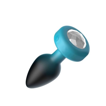 (image for) TEAL Ombre - SMALL Cheeky Charms Eluxe Vibrating Plug With Remote - Clear Gem