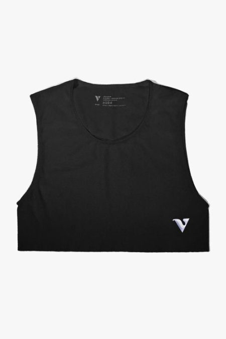 (image for) Unisex Large - Mini Crop Top Sheer - Black