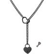 (image for) HEART & LOCK O RING SLIP CHOKE CHAIN - Black