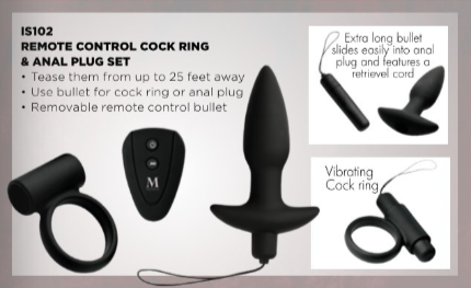 (image for) R/C Cock Ring & Anal Plug Set *