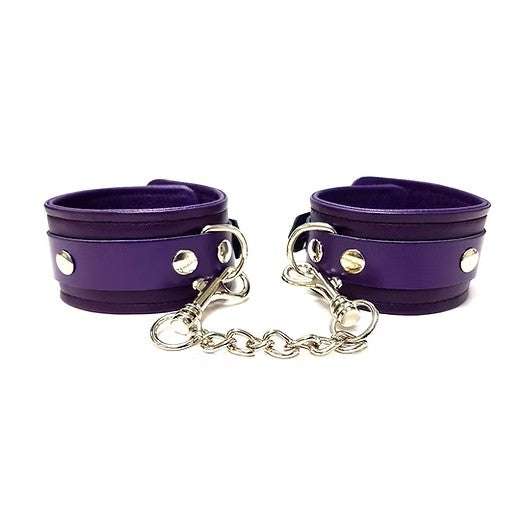 (image for) Classic Leather Wrist Cuffs - Purple